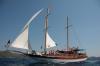 Die Yacht unter Segel